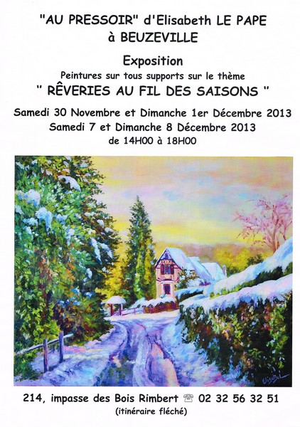 BEUZEVILLE: Rêveries au fil des saisons- Exposition d'Elisabeth LE PAPE