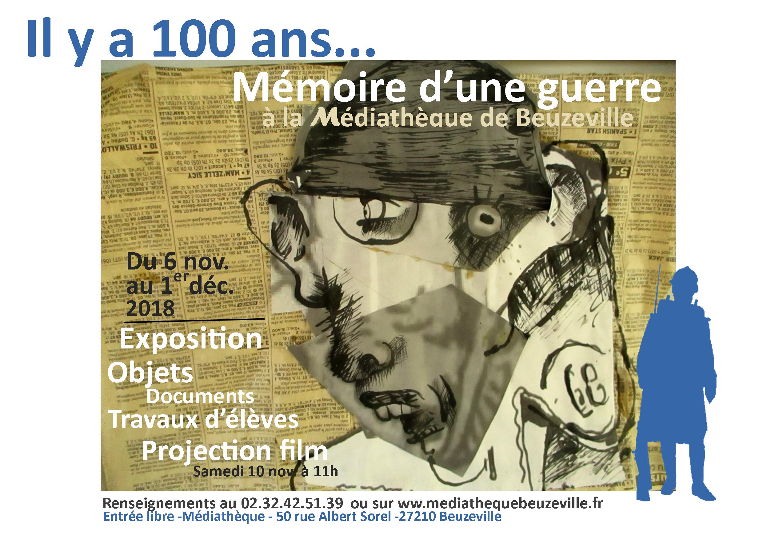 Beuzeville - Exposition Il y a 100 ans...mémoire d'une guerre - Médiathèque