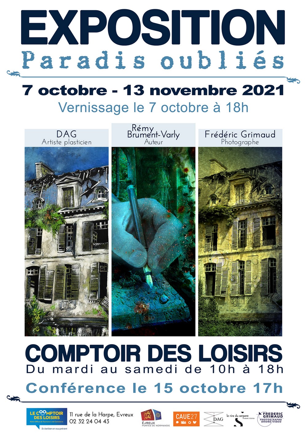 Affiche Expo Paradis oubliés Evreux @