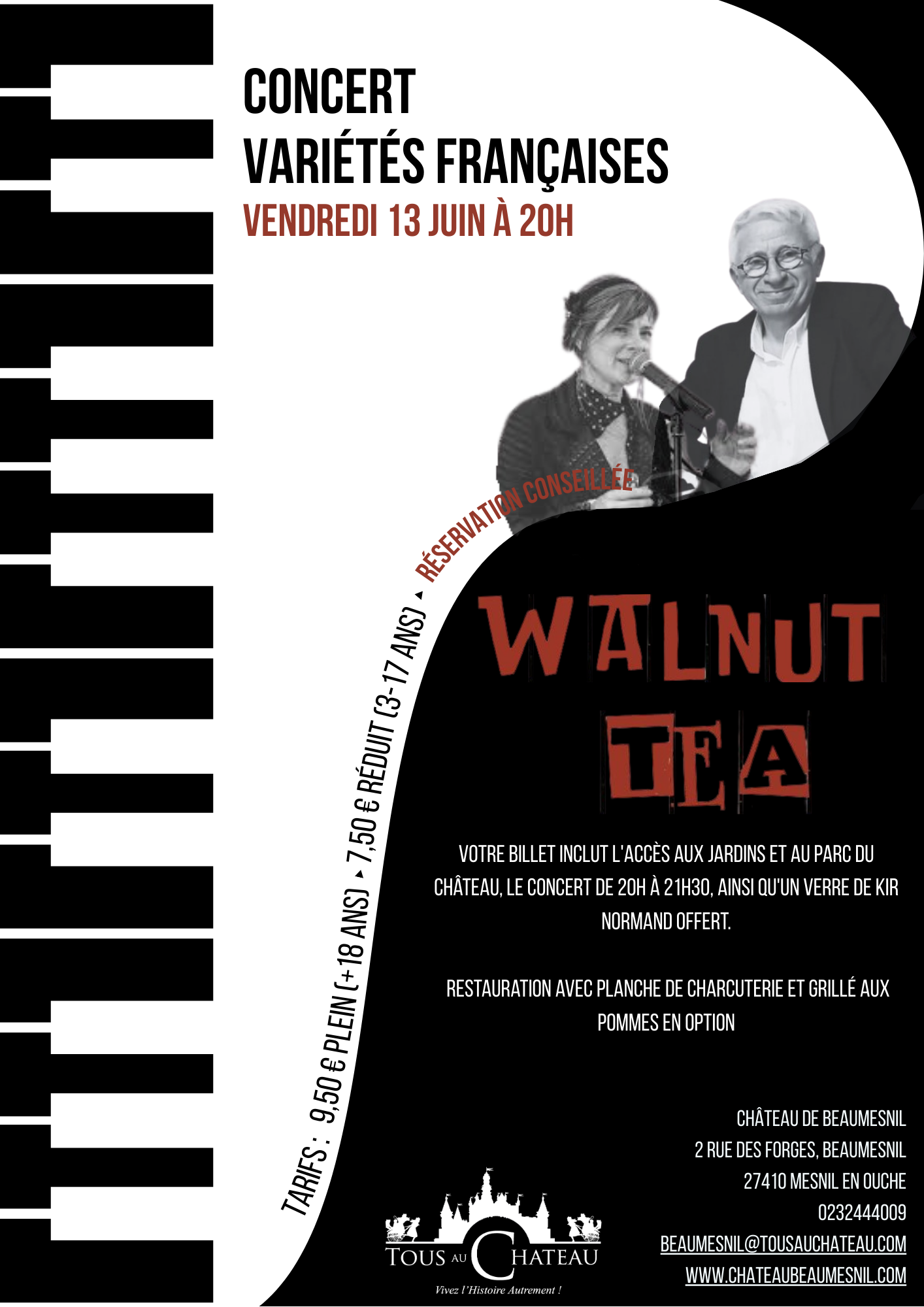 Black and White Piano Keys Concert Poster - 1