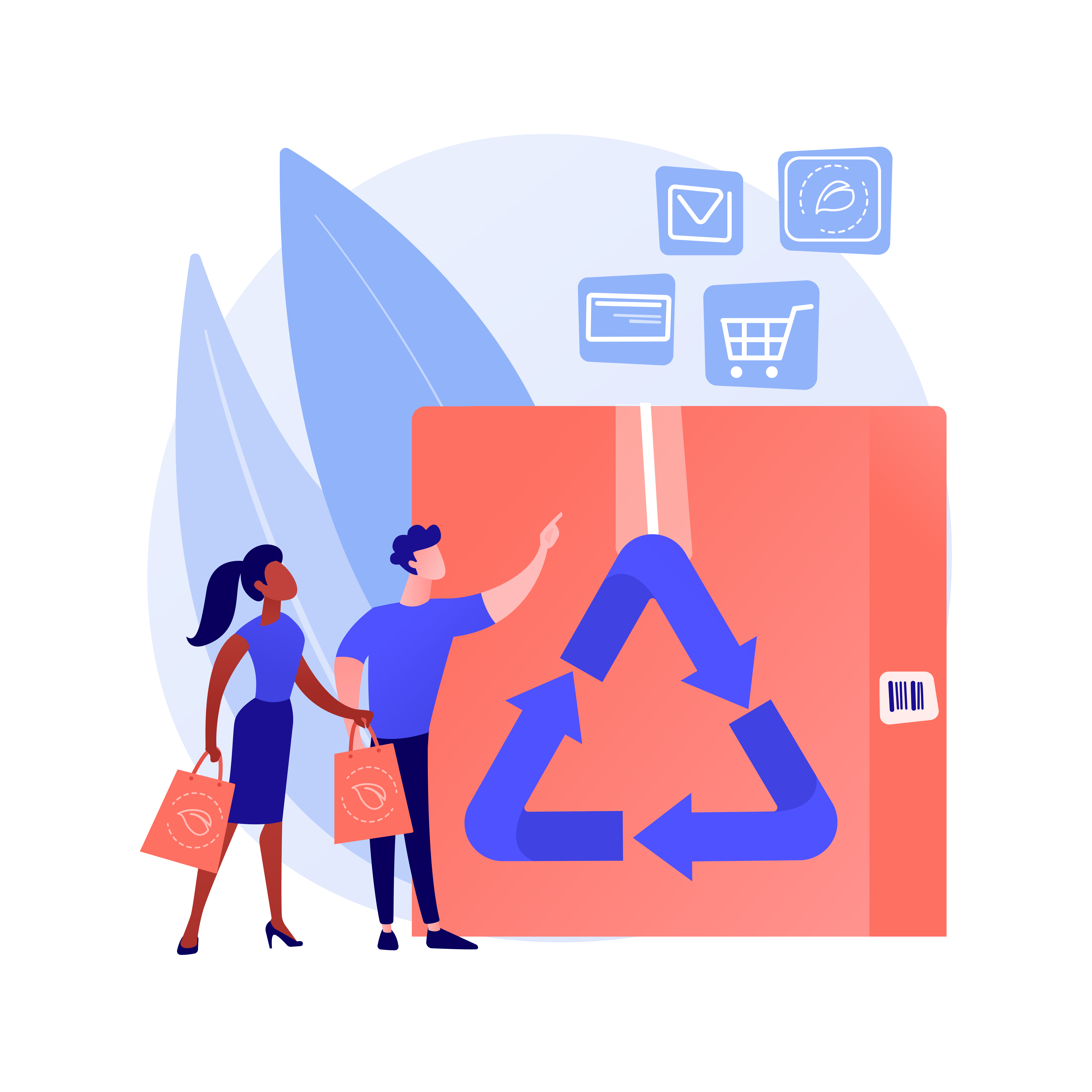 Low impact packaging abstract concept vector illustration.